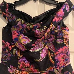Multicolor metallic floral cocktail dress size 4